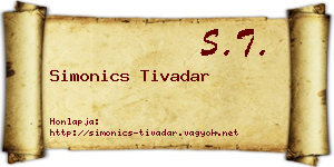 Simonics Tivadar névjegykártya