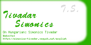 tivadar simonics business card